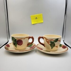 Vintage Franciscan Apple Set of 2 Cups & 2 Saucers